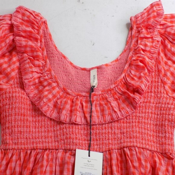 SPELL Strawberry Fields Mini Dress Gingham Print Sz L - Picture 2 of 9